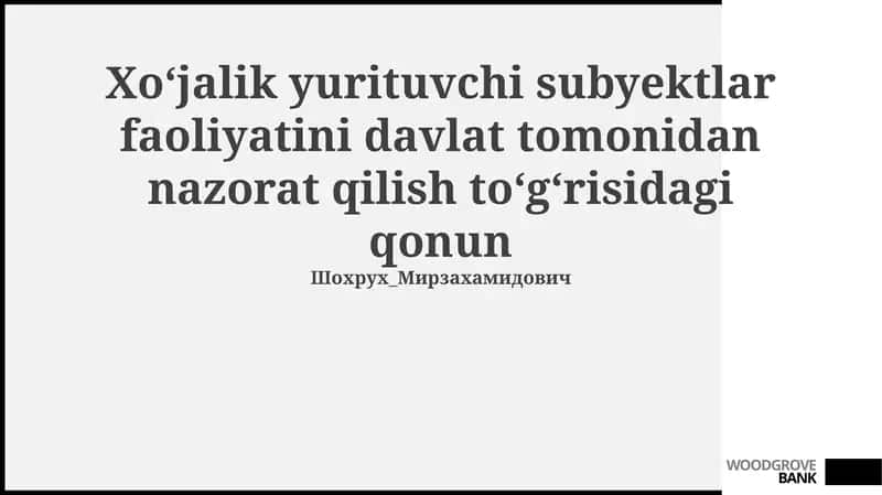 Davlat nazorati va boshqaruv 1