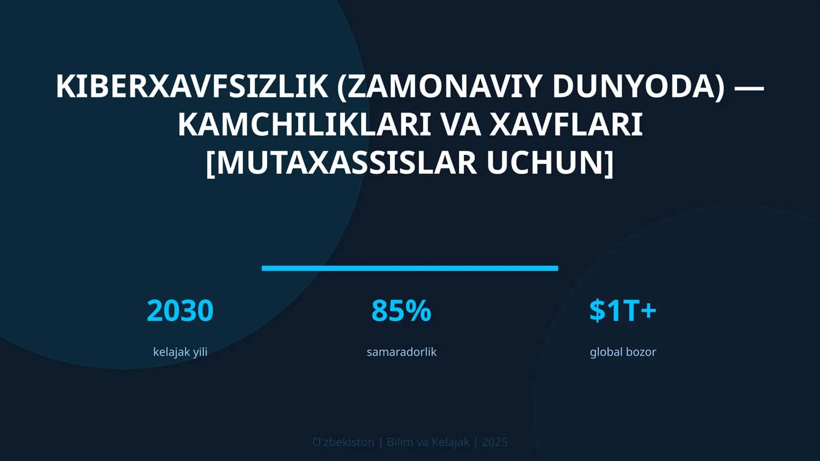 KIBERXAVFSIZLIK (ZAMONAVIY DUNYODA) — KAMCHILIKLARI VA XAVFLARI [MUTAXASSISLAR UCHUN] 1
