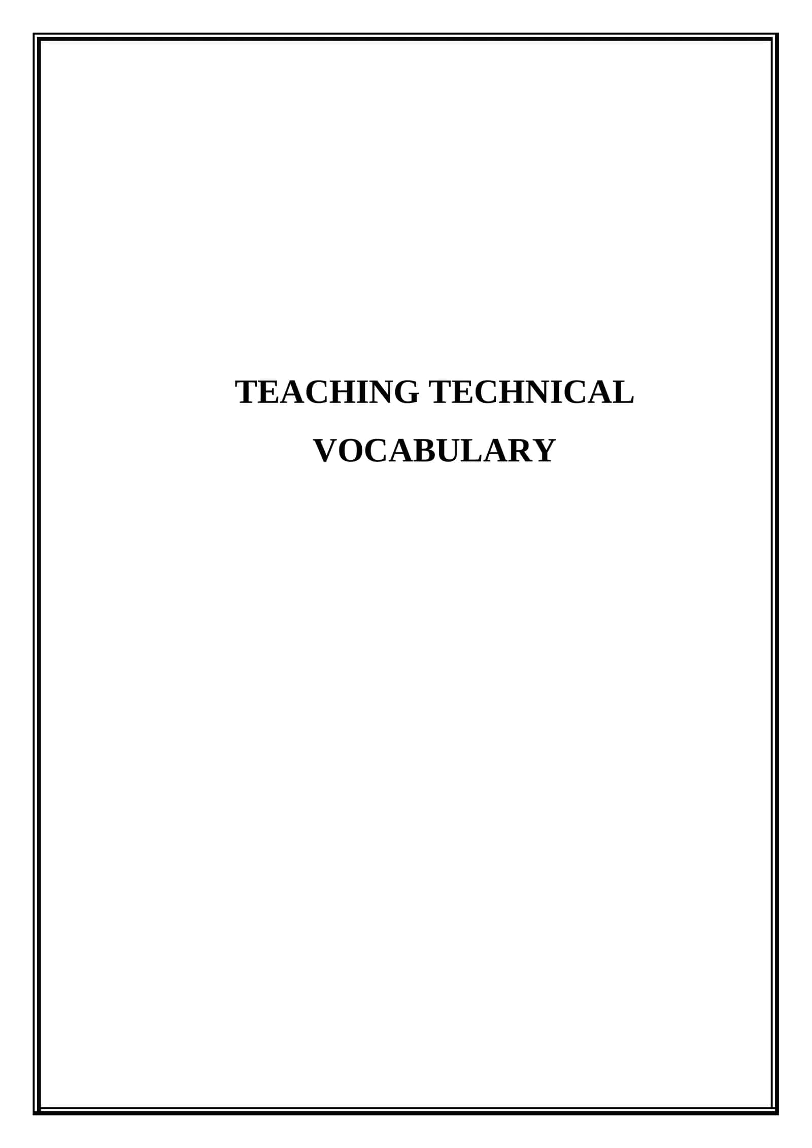 Teaching technical vocabulary 1