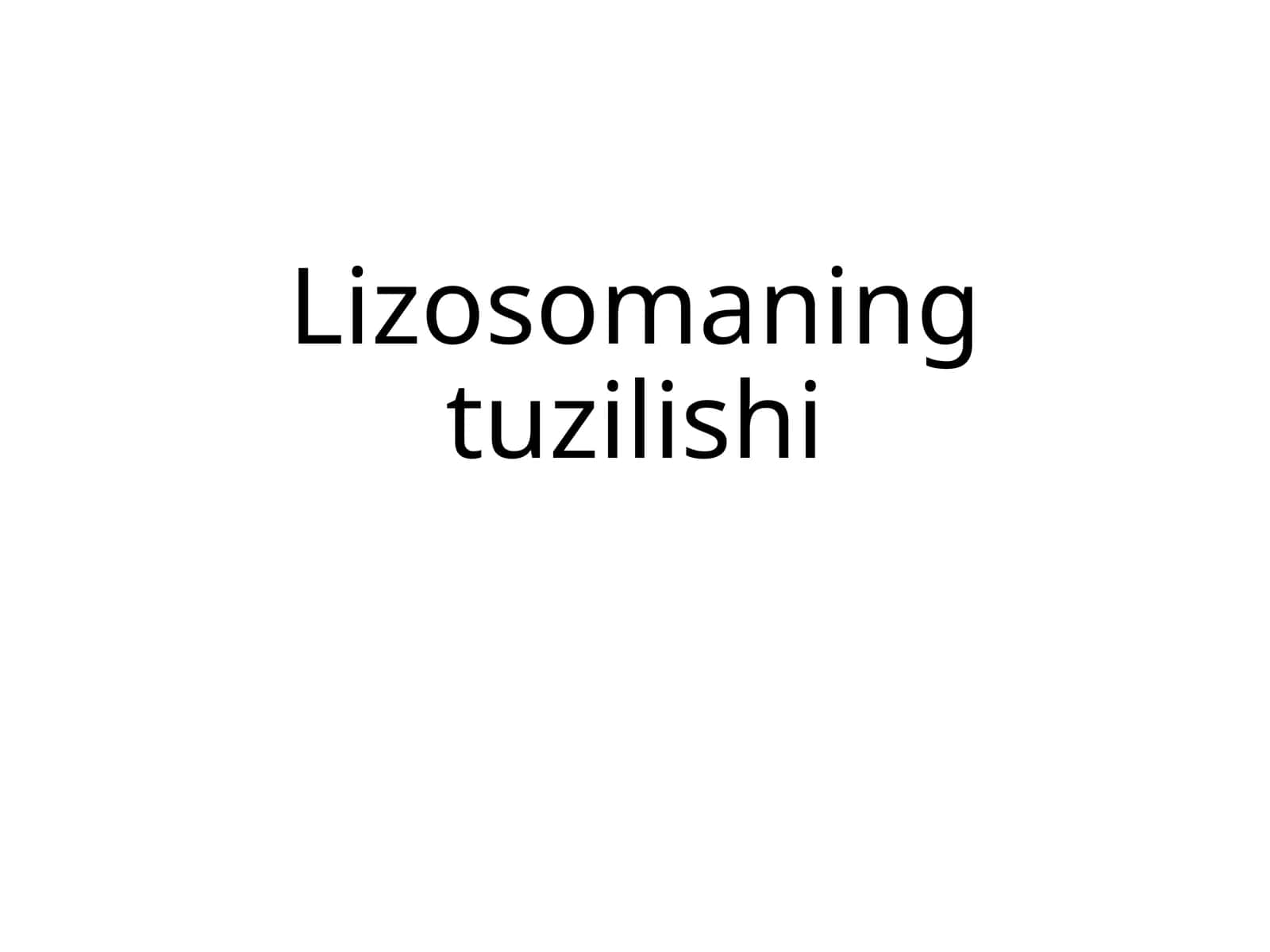 Lizosomaning tuzilishi 1