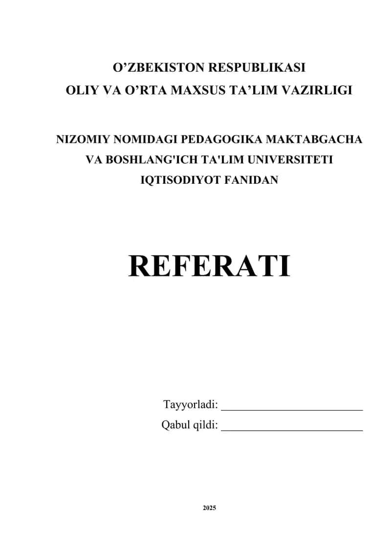 Bank marketingi mavzusida referat 1