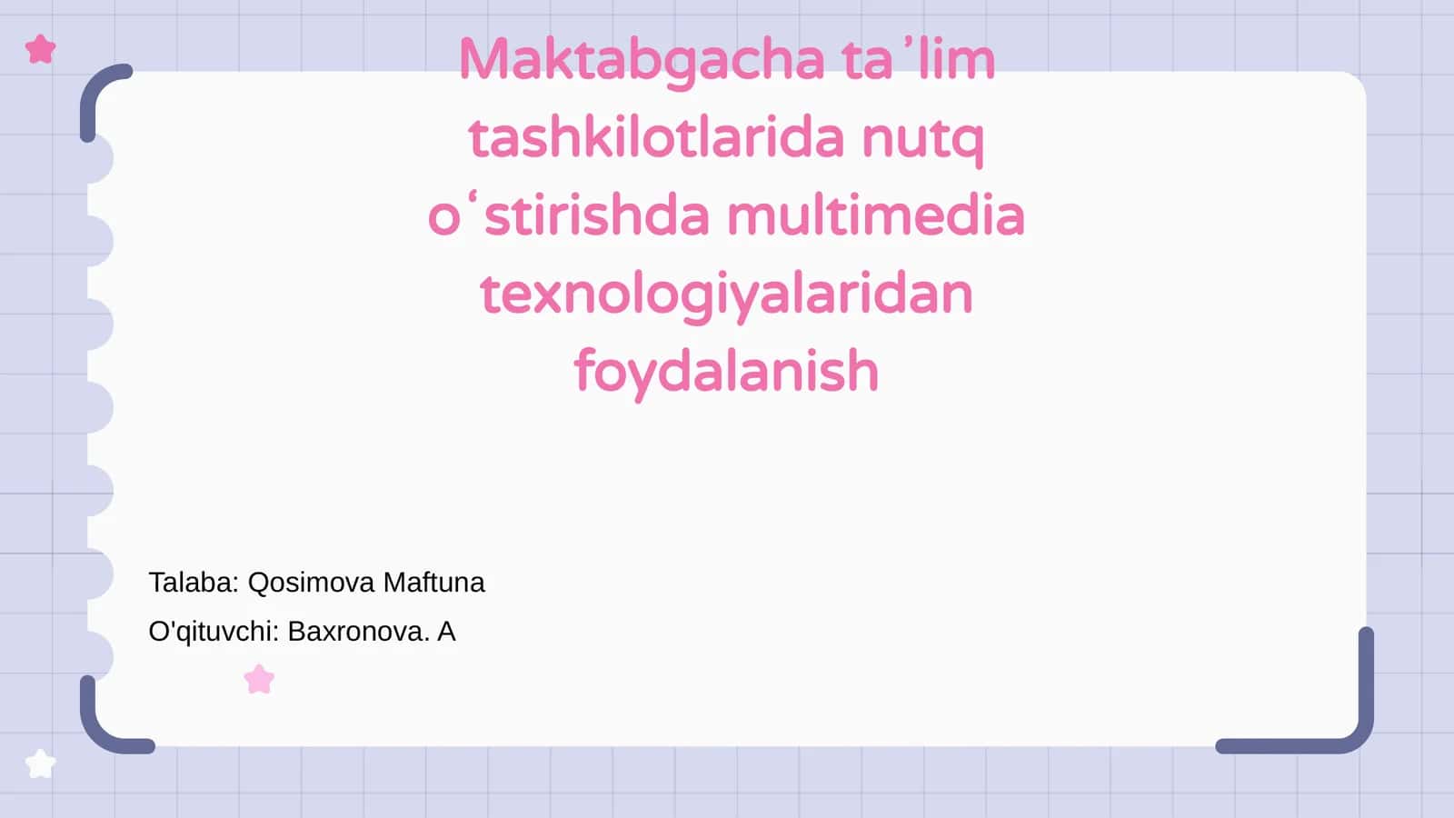 Maktabgacha taʼlimda multimedia texnologiyalar 1