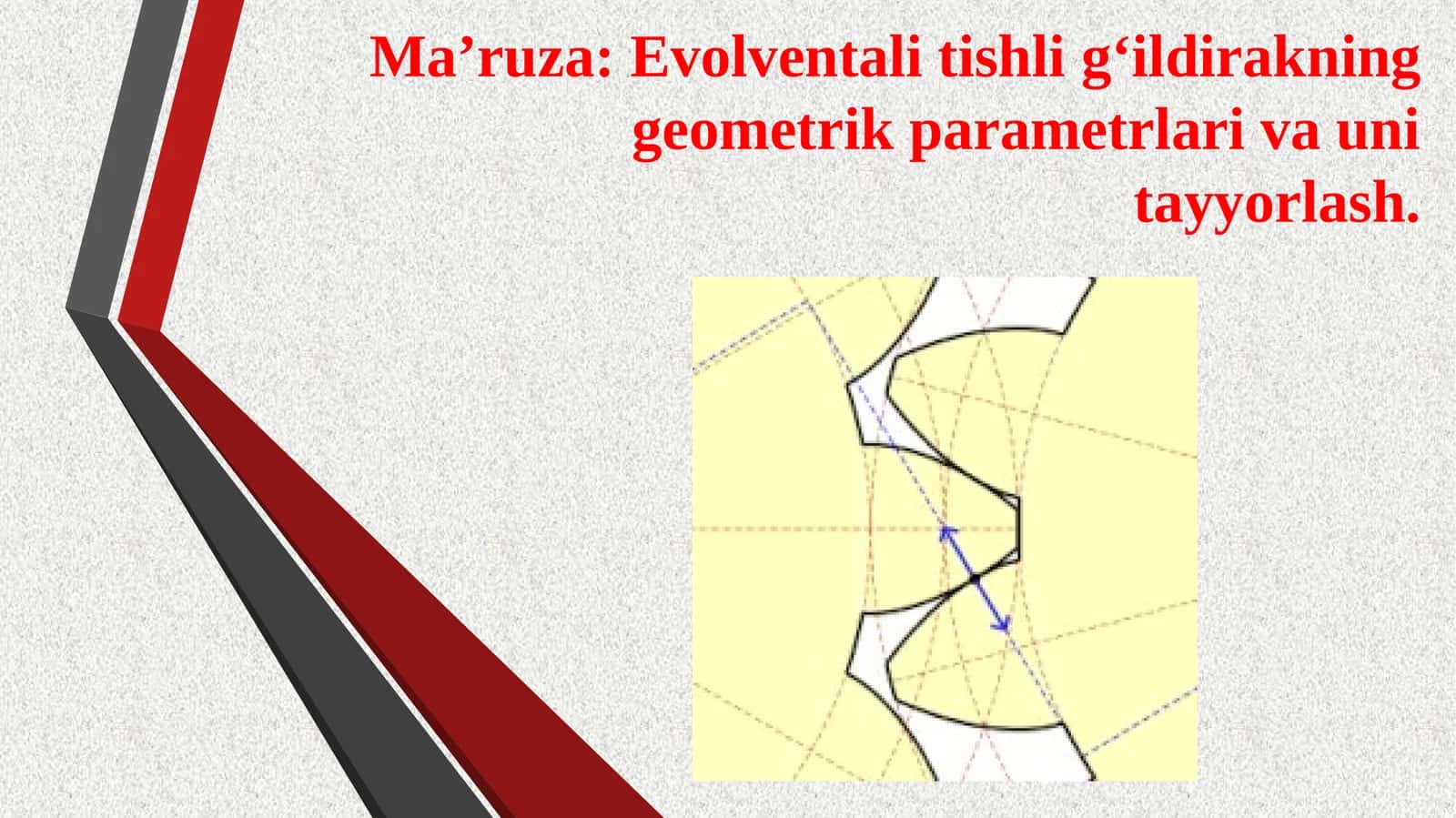 Evolventalitishlig‘ildirakning geometrik parametrlari va uni tayyorlash 1