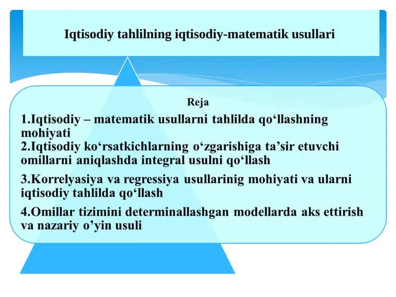 Iqtisodiy tahlilning iqtisodiy-matematik usullari 1