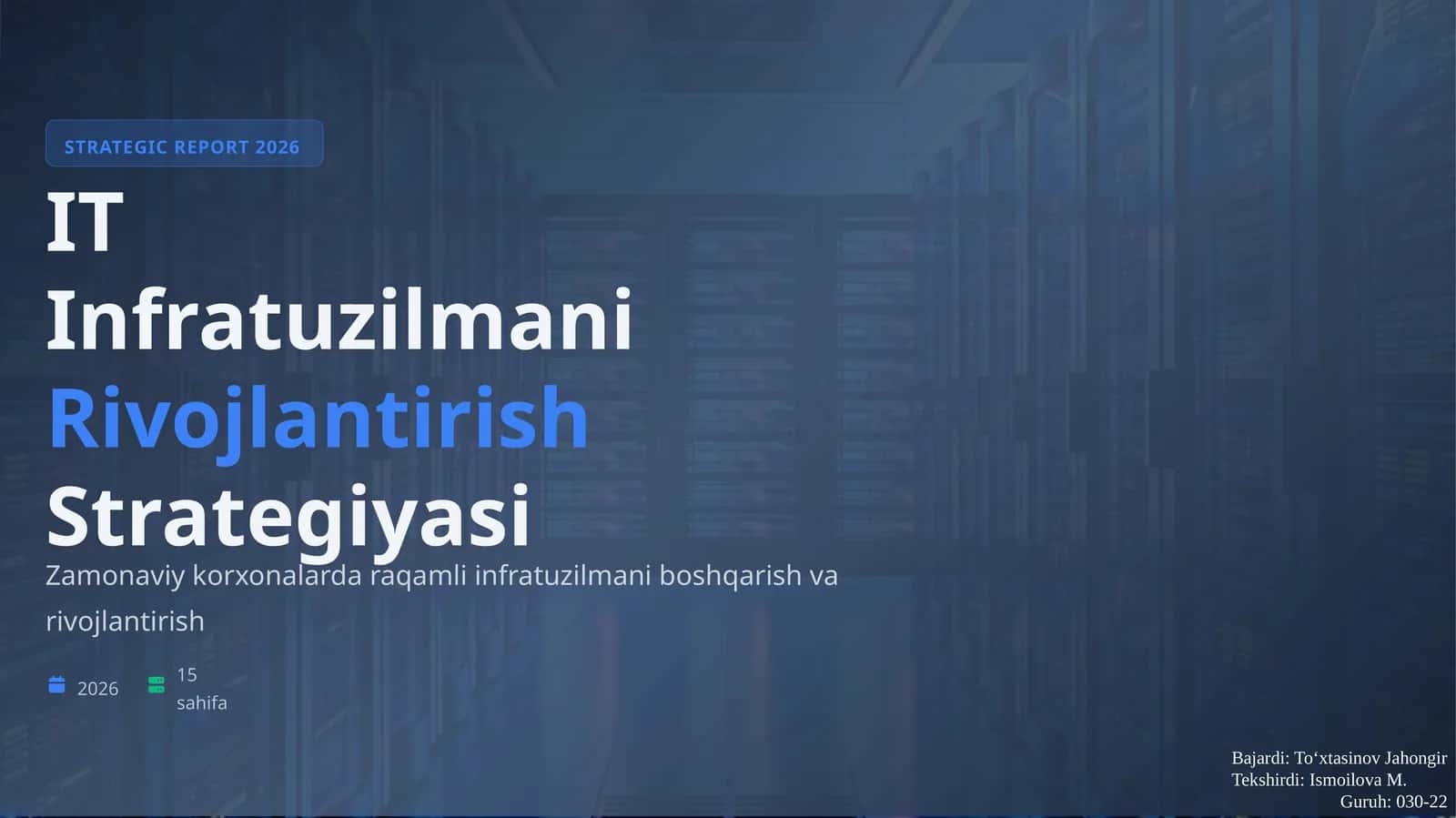 STRATEGIC REPORT 2026 IT Infratuzilmani Rivojlantirish Strategiyasi 1