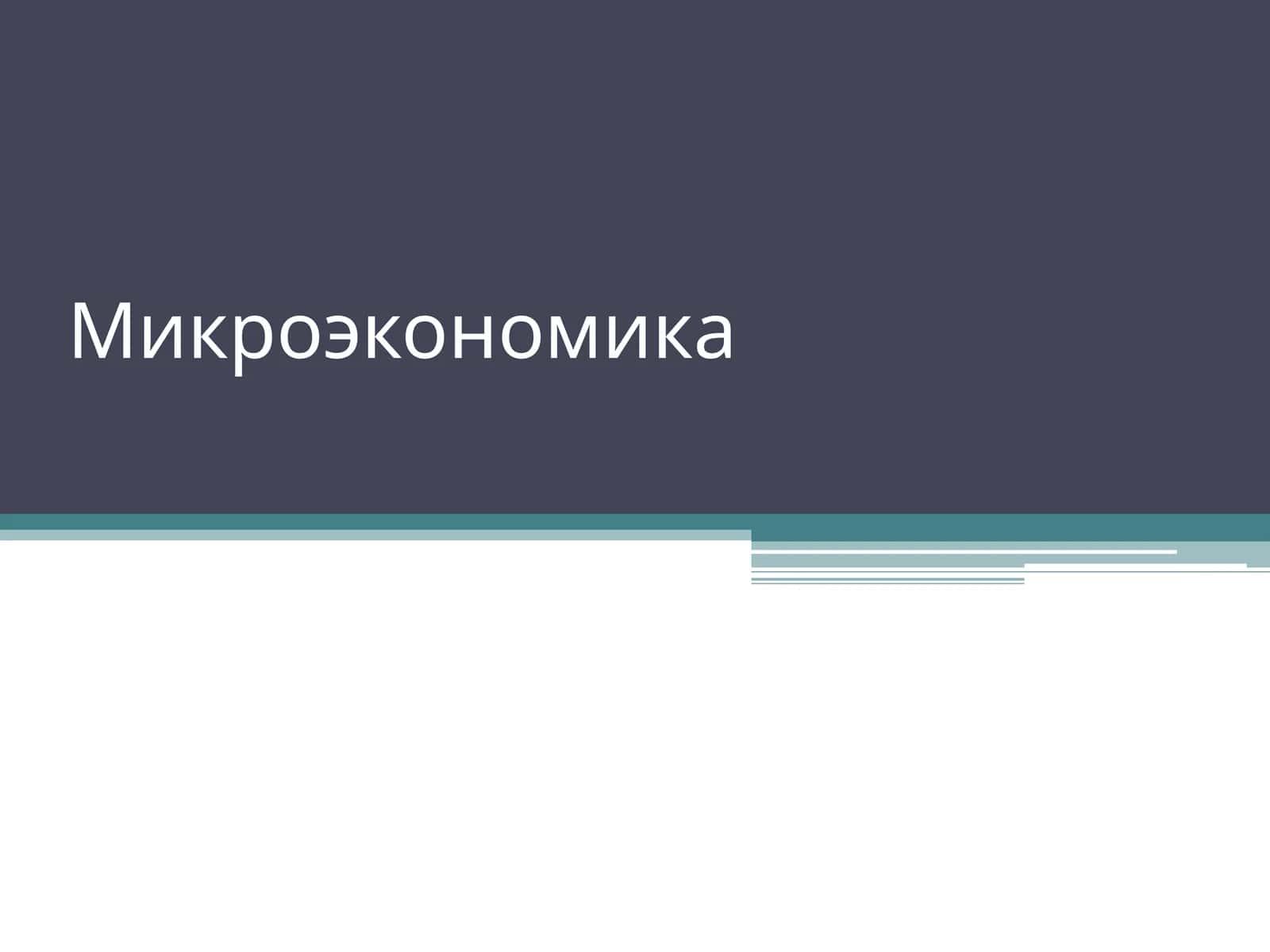 Микроэкономика 1