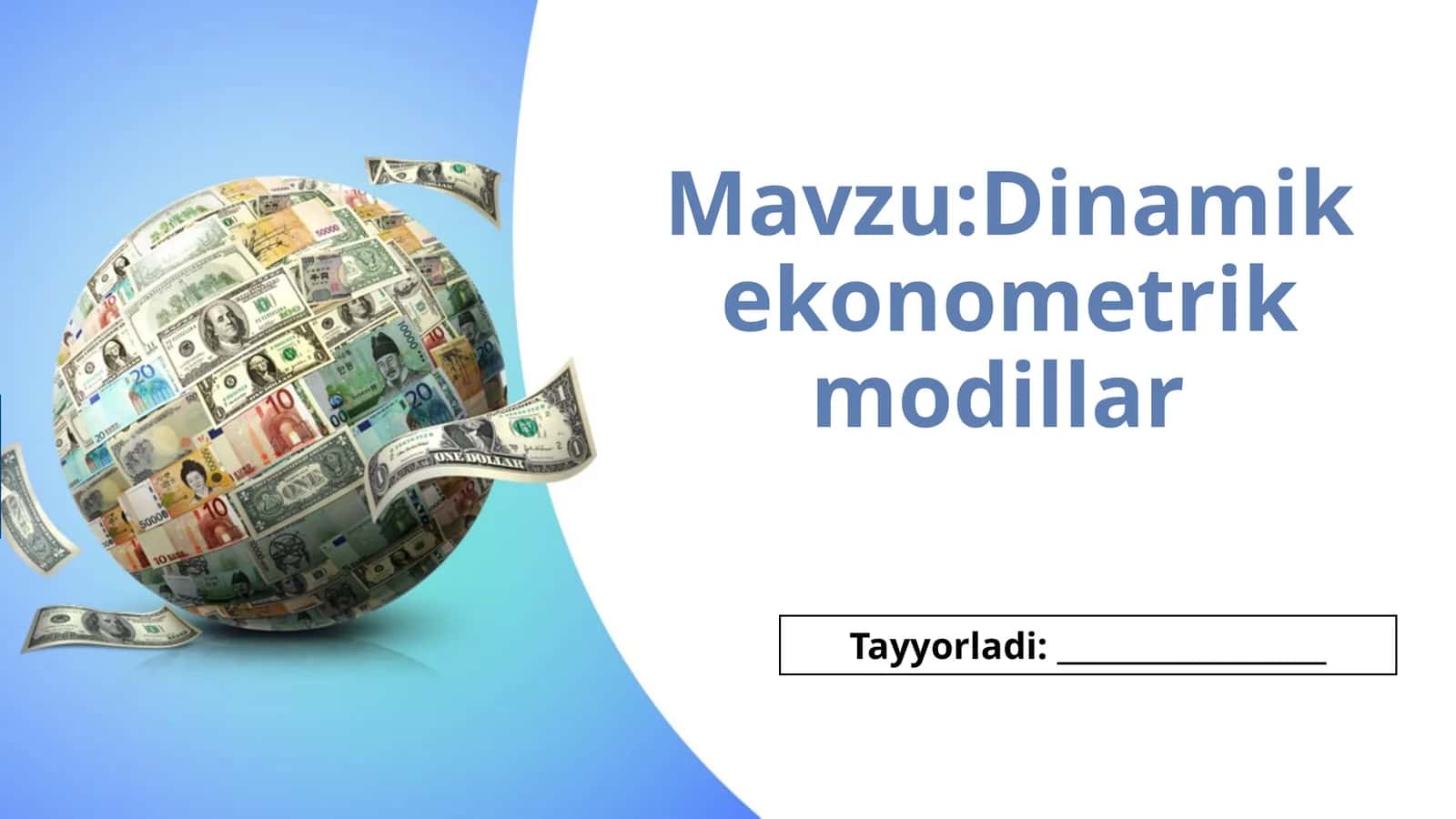 Dinamik ekonometrik modillar 1