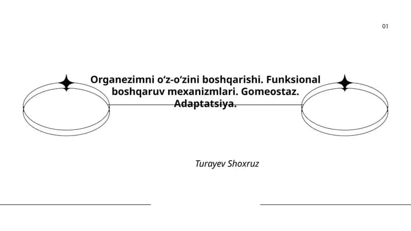 Organizmni oʻz-oʻzini boshqarishi 1