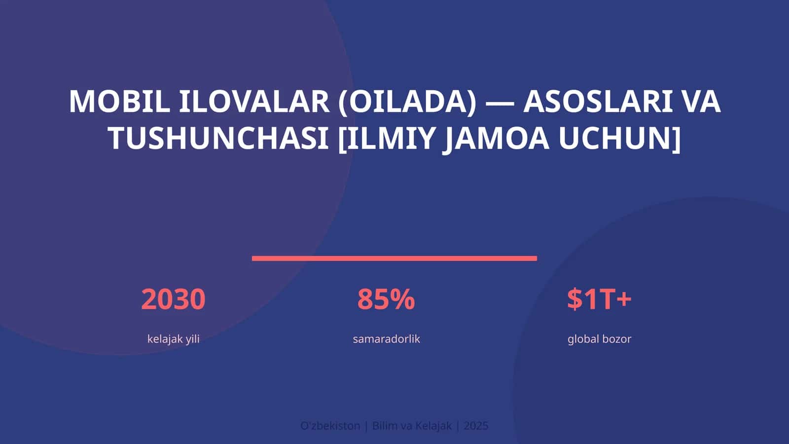 MOBIL ILOVALAR (OILADA) — ASOSLARI VA TUSHUNCHASI 1