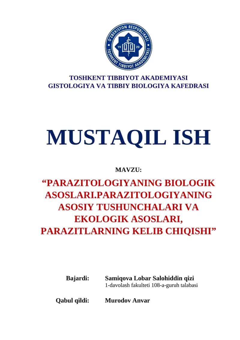 Parazitologiya asoslari 1