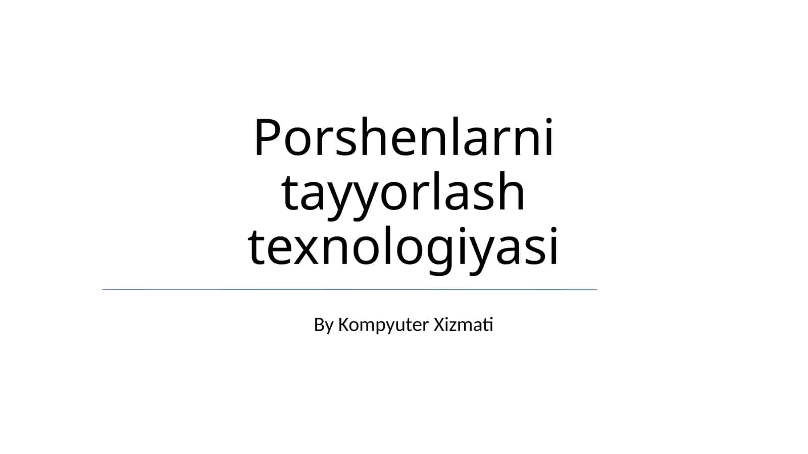 Pistonlarni tayyorlash texnologiyasi 1