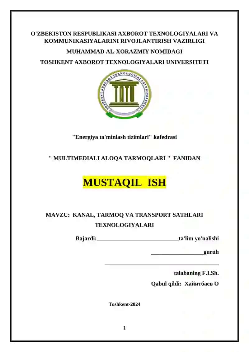 MULTIMEDIALI ALOQA TARMOQLARI 1
