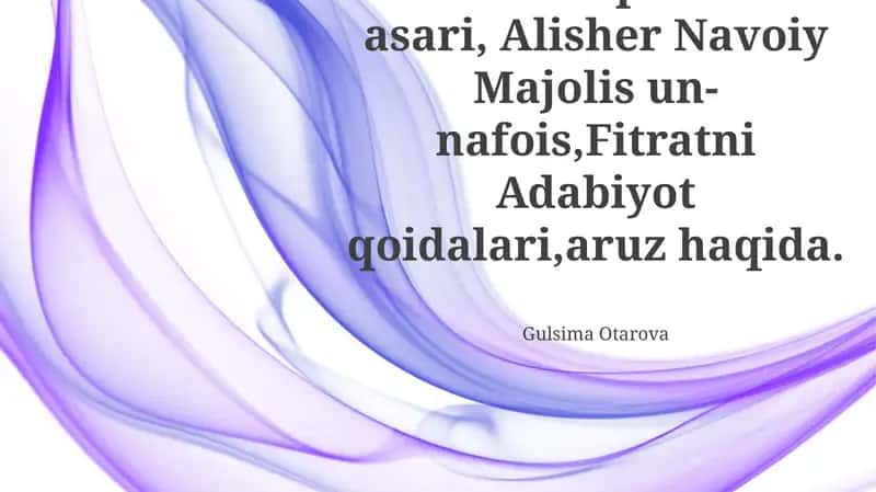 Aristotel poetika asari, Alisher Navoiy Majolis un-nafois 1