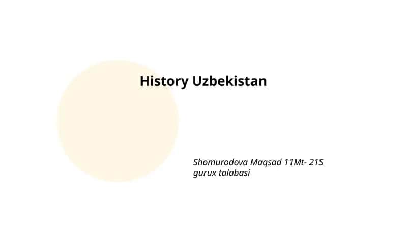 History Uzbekistan 1