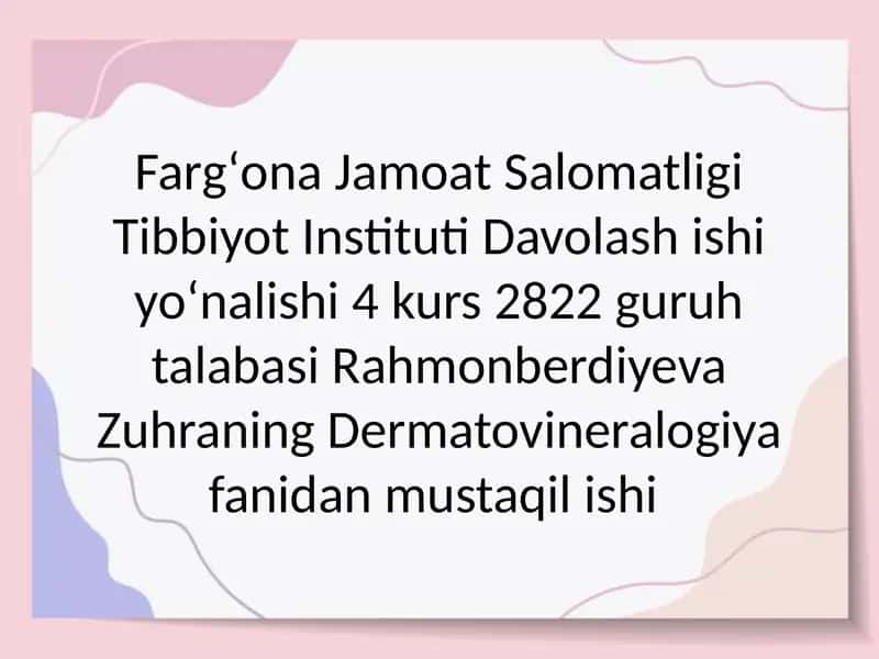 Vitiligo: Gistologiyasi, Etiologiyasi va Davolash 1