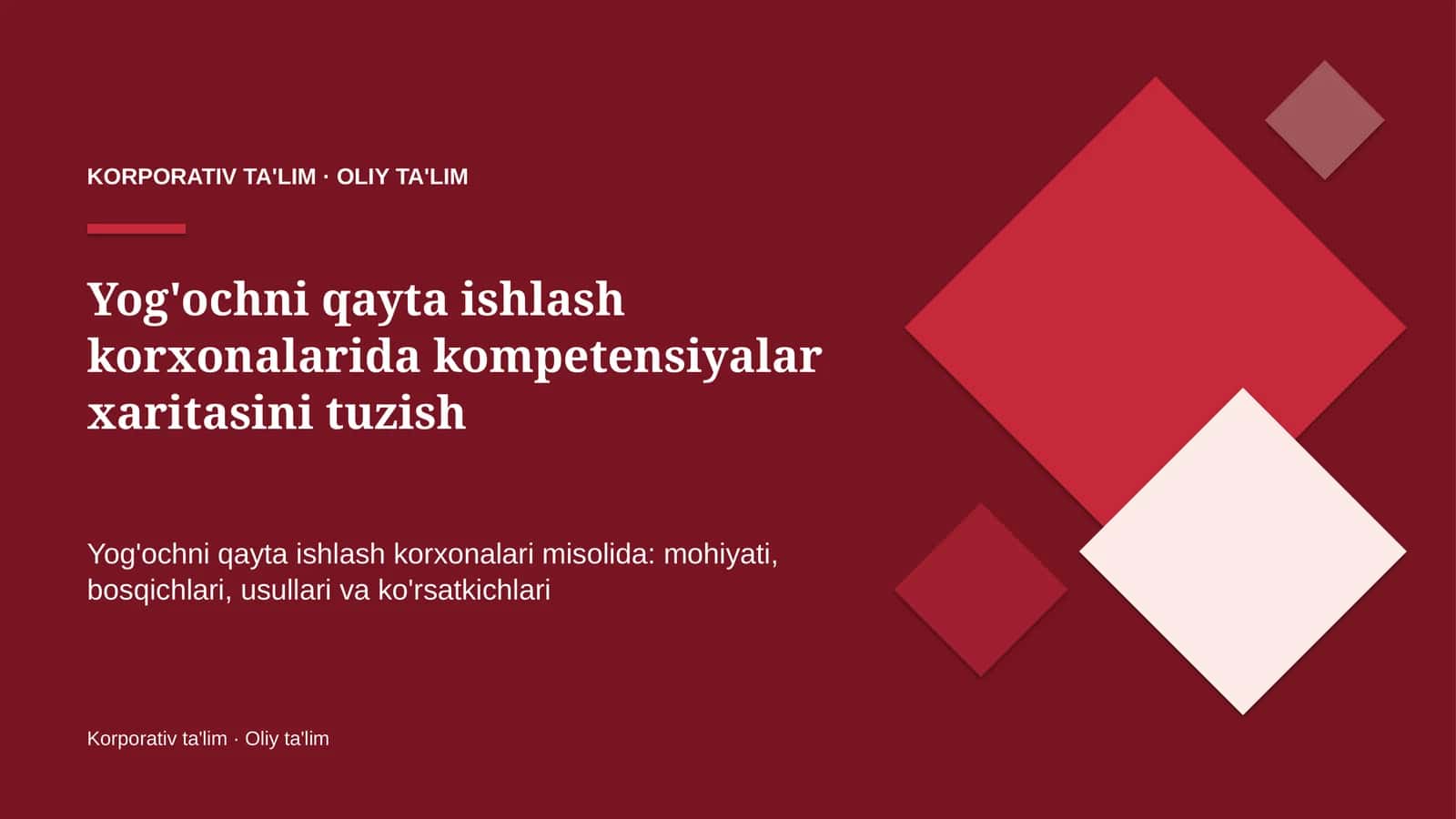 Yog'ochni qayta ishlash korxonalarida kompetensiyalar xaritasini tuzish 1