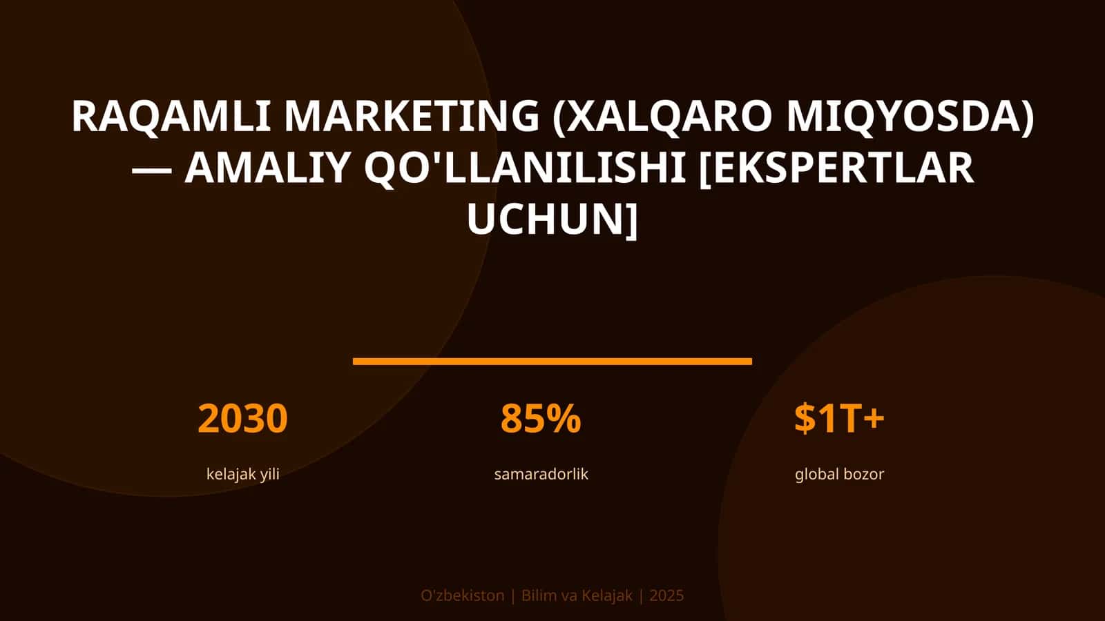 Raqamli marketing (xalqaro miqyosda) — amaliy qo'llanilishi [ekspertlar uchun] 1