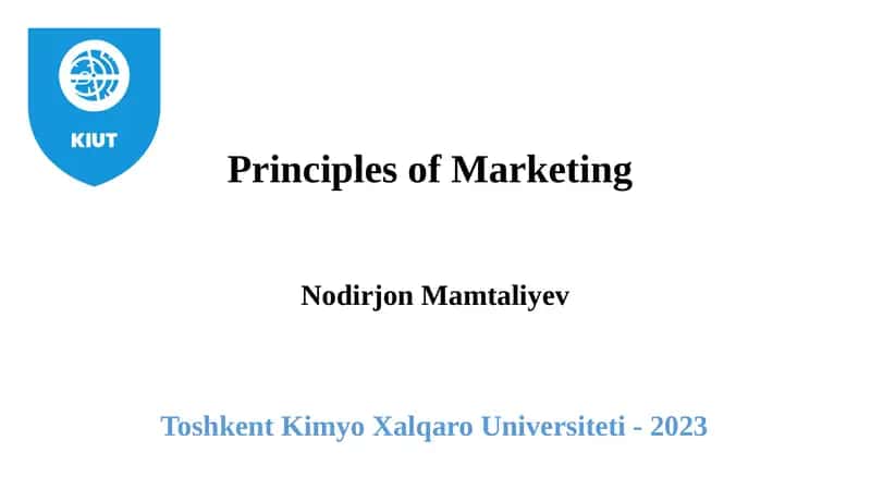 Principles of Marketing 1