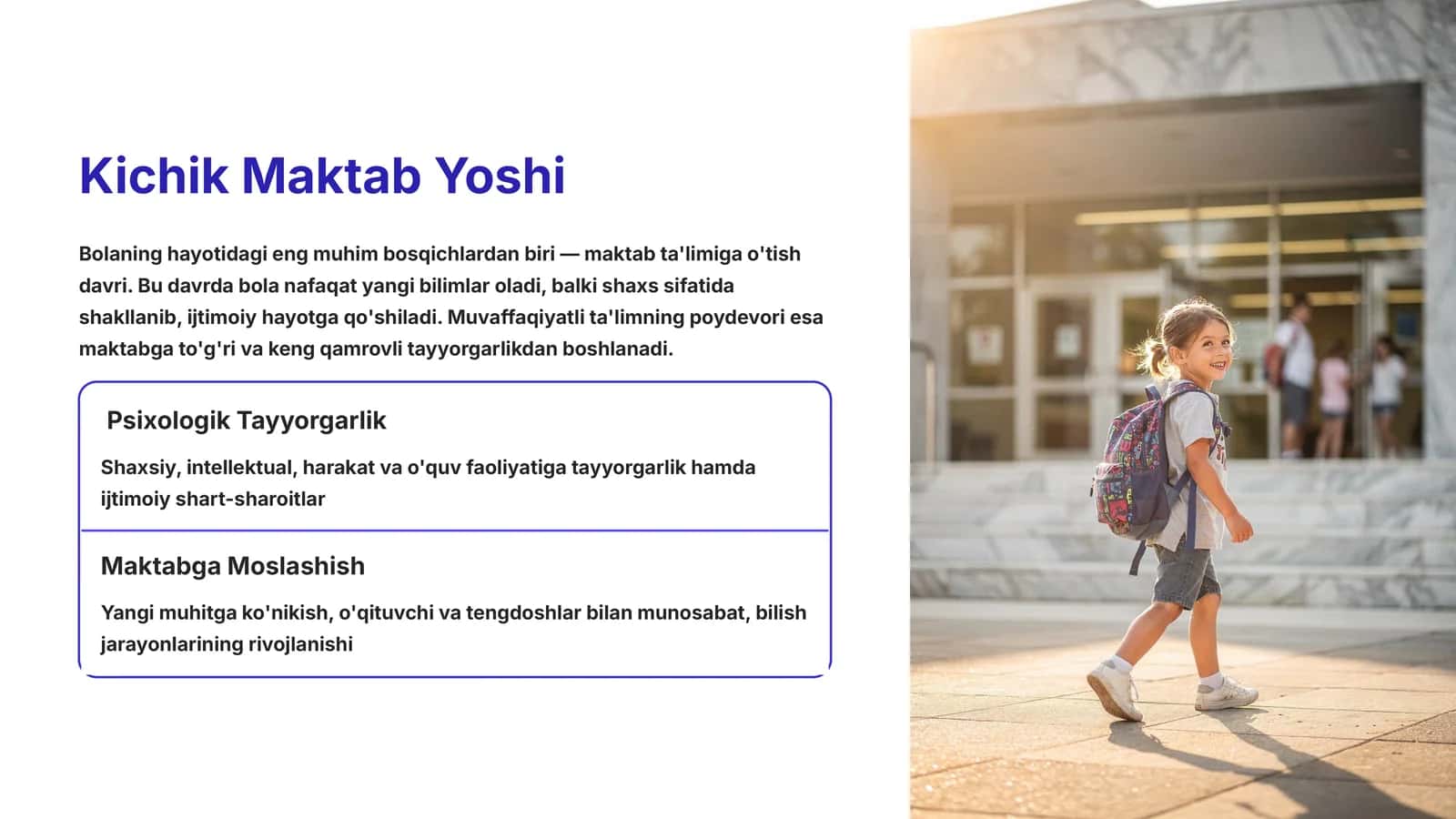 Maktabga Moslashish 1