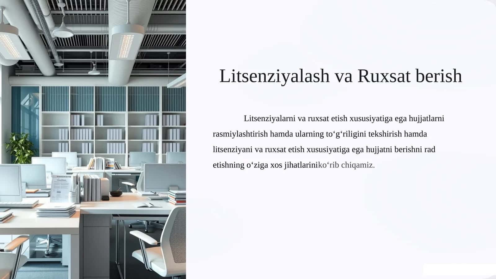 Litsenziyalash va Ruxsat berish 1