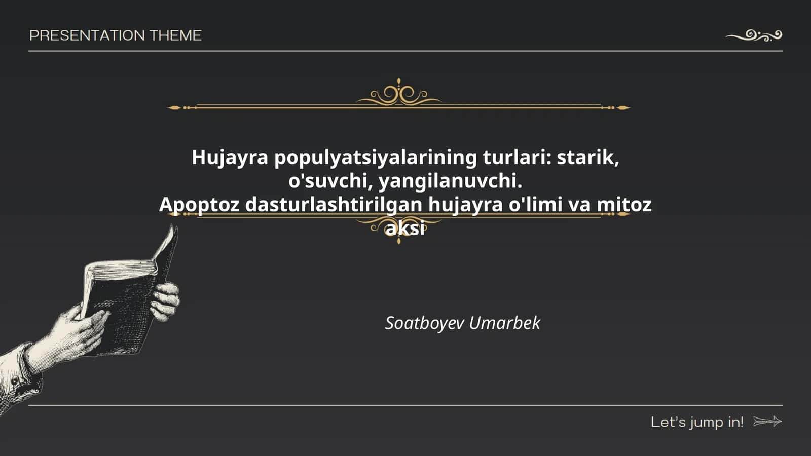 Hujayra populyatsiyalarining turlari: starik, o'suvchi, yangilanuvchi 1