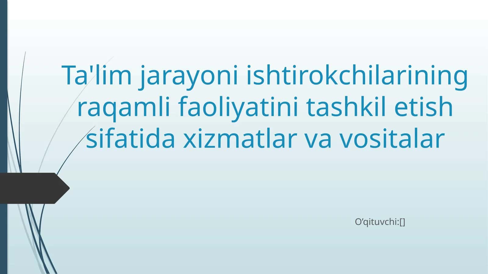 Ta'lim jarayoni ishtirokchilarining raqamli faoliyatini tashkil etish sifatida xizmatlar va vositalar 1