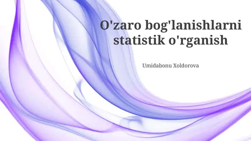 Statistik bog'liqlik 1