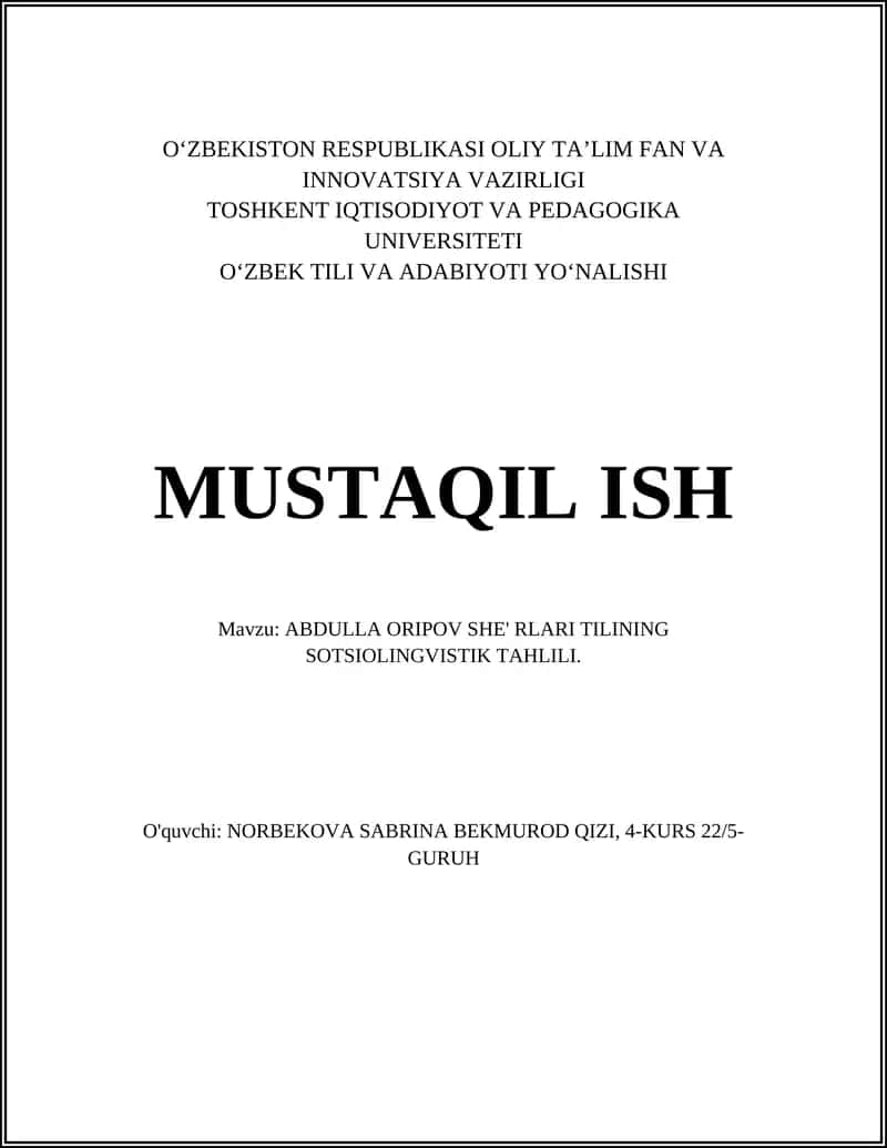 ABDULLA ORIPOV SHE' RLARI TILINING SOTSIOLINGVISTIK TAHLILI 1