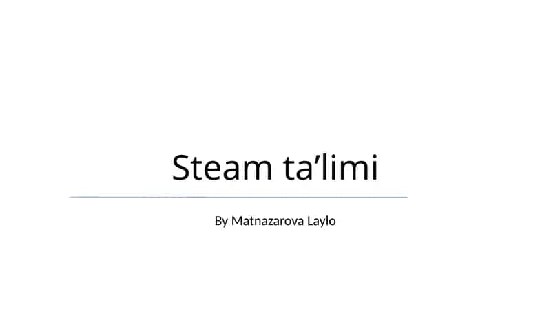 Steam Ta'limi 1