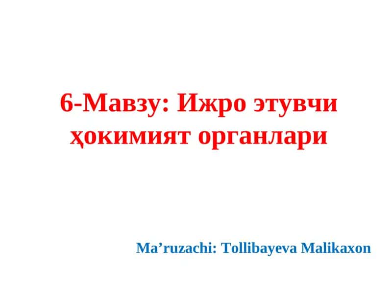 Ijro organlari taqdimot 1