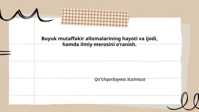 Buyuk mutaffakir allomalarining hayoti va biografik tahlili 1