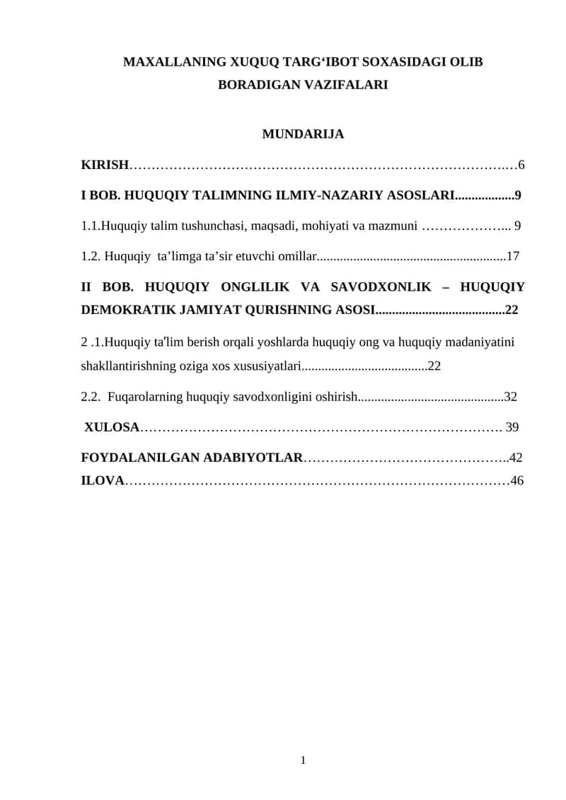Huquqiy talimning ilmiy-nazariy asoslari 1