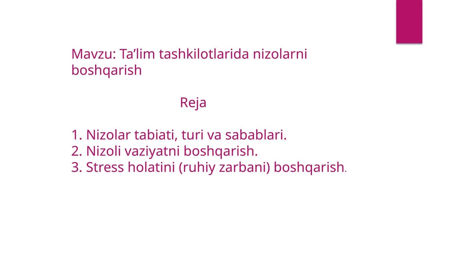 Ta’lim tashkilotlarida nizolarni boshqarish 1