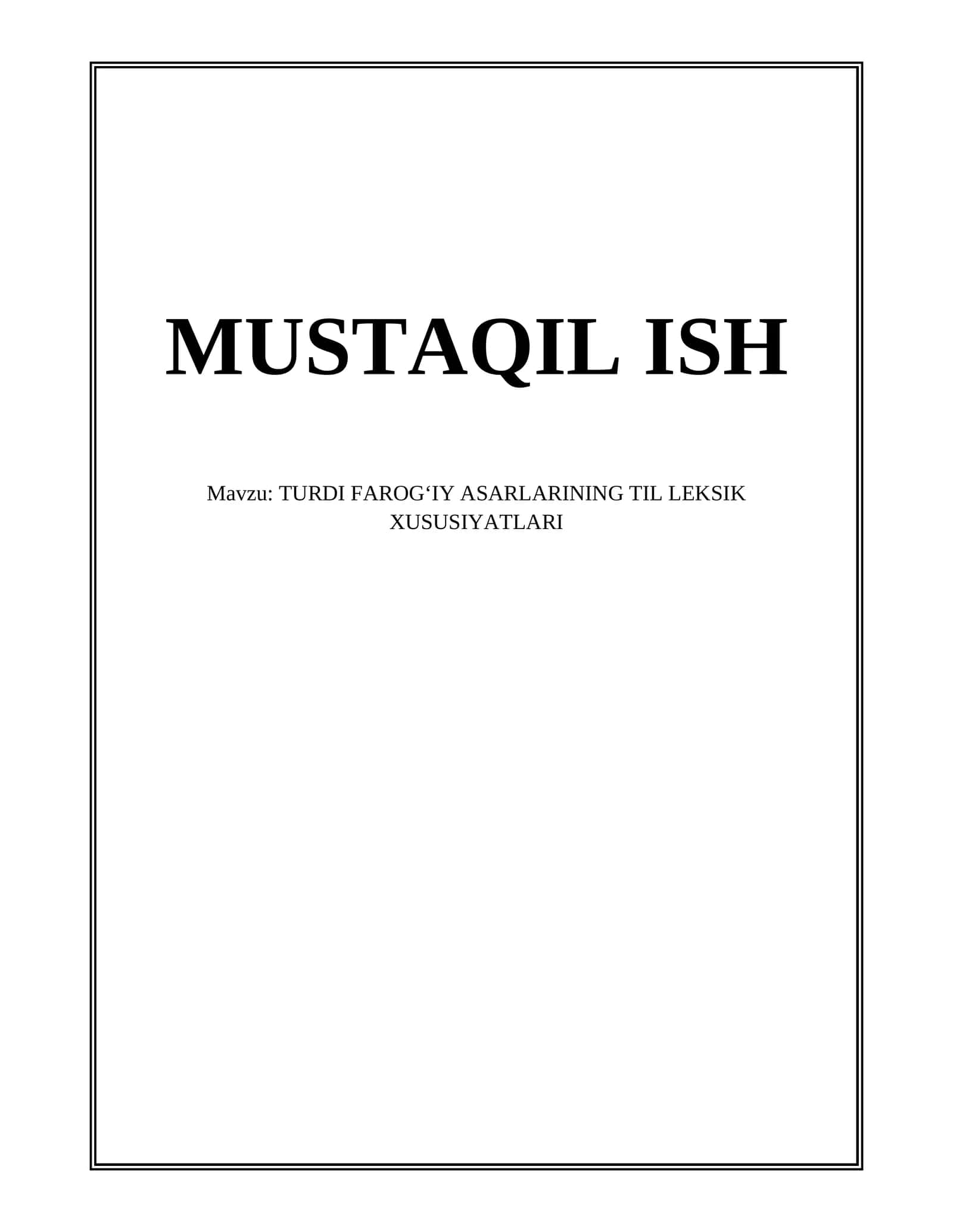 TURDI FAROGʻIY ASARLARINING TIL LEKSIK XUSUSIYATLARI 1