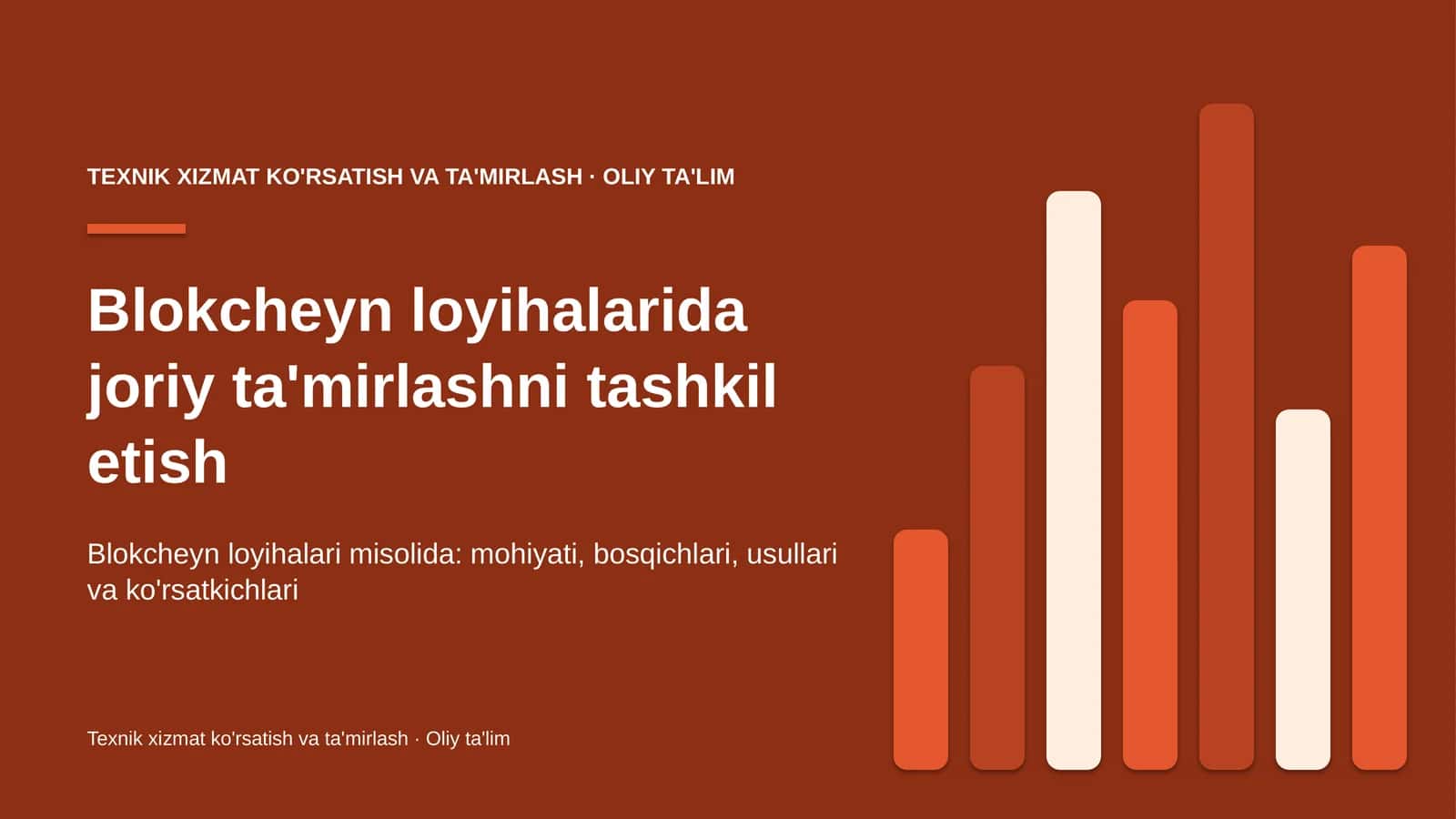 Blokcheyn loyihalarida joriy ta'mirlashni tashkil etish 1