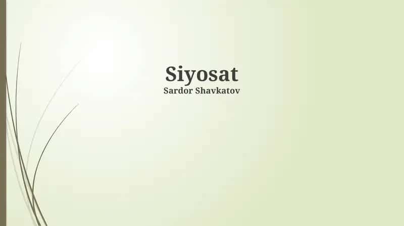 Siyosatning asoslari 1