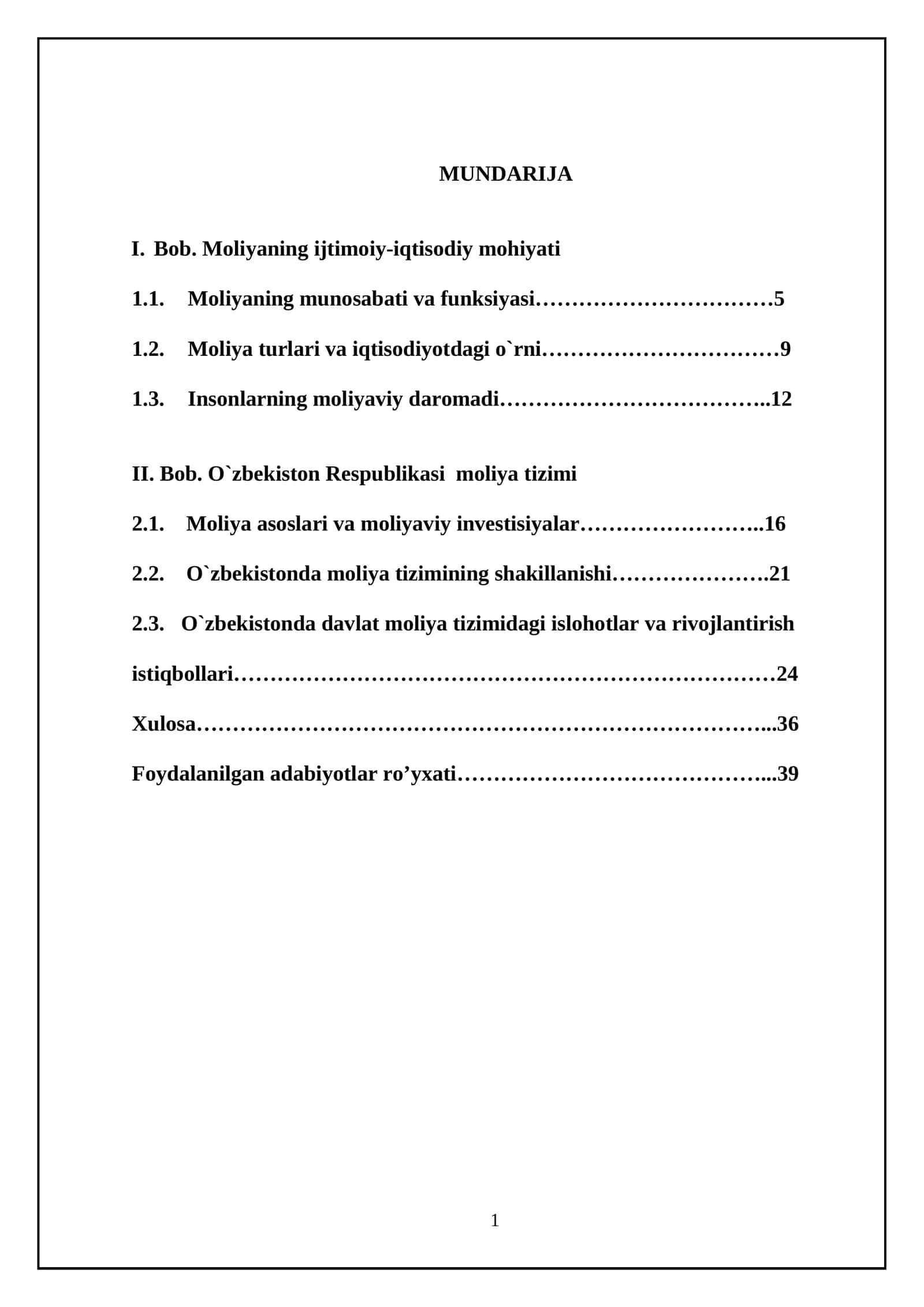Moliyaning ijtimoiy-iqtisodiy mohiyati 1