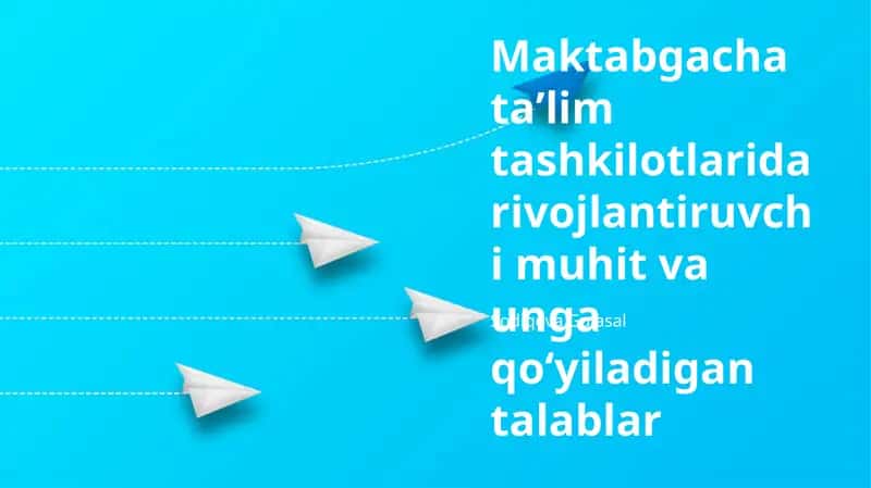 Maktabgacha ta'lim tashkilotlarida rivojlantiruvchi muhit va unga qoʻyiladigan talablar 1