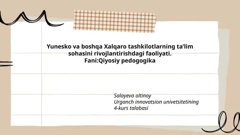 Fani: Qiyosiy pedogogika 1