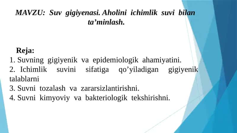 Suv gigiyenasi 1