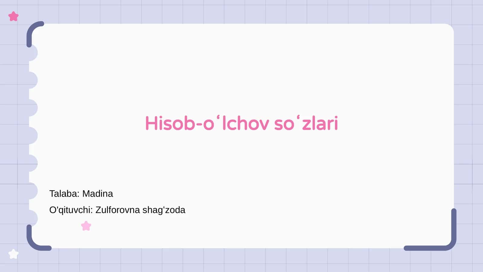 Hisob-oʻlchov soʻzlari 1