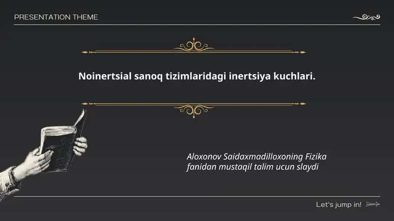 Noinertsial sanoq tizimlaridagi inertsiya kuchlari 1