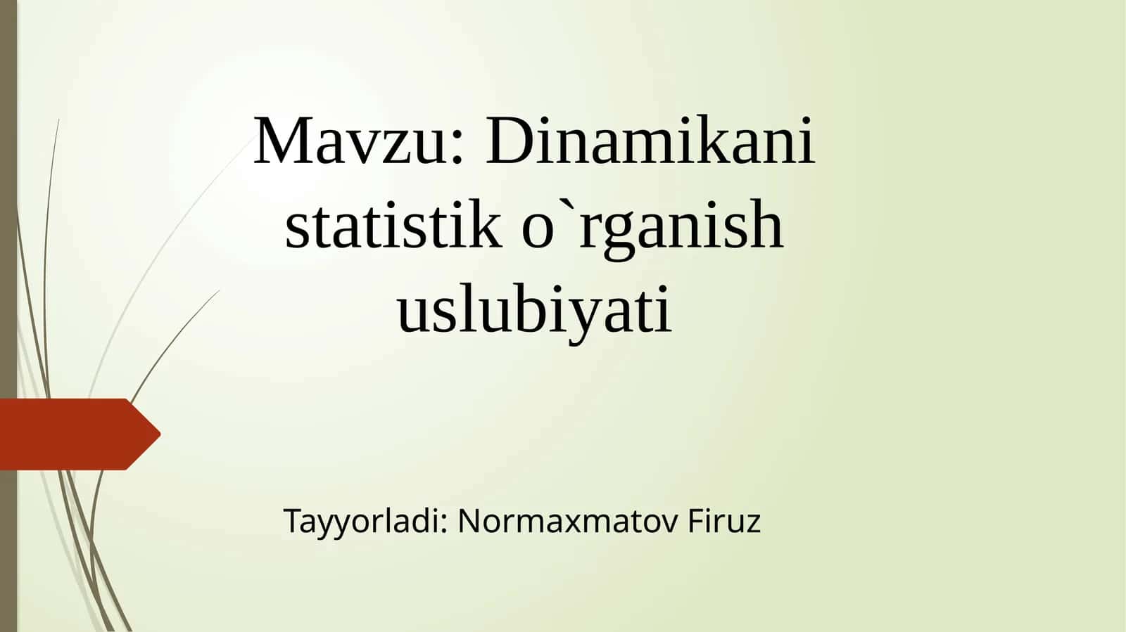 Dinamikanistatistiko`rganishuslubiyati 1
