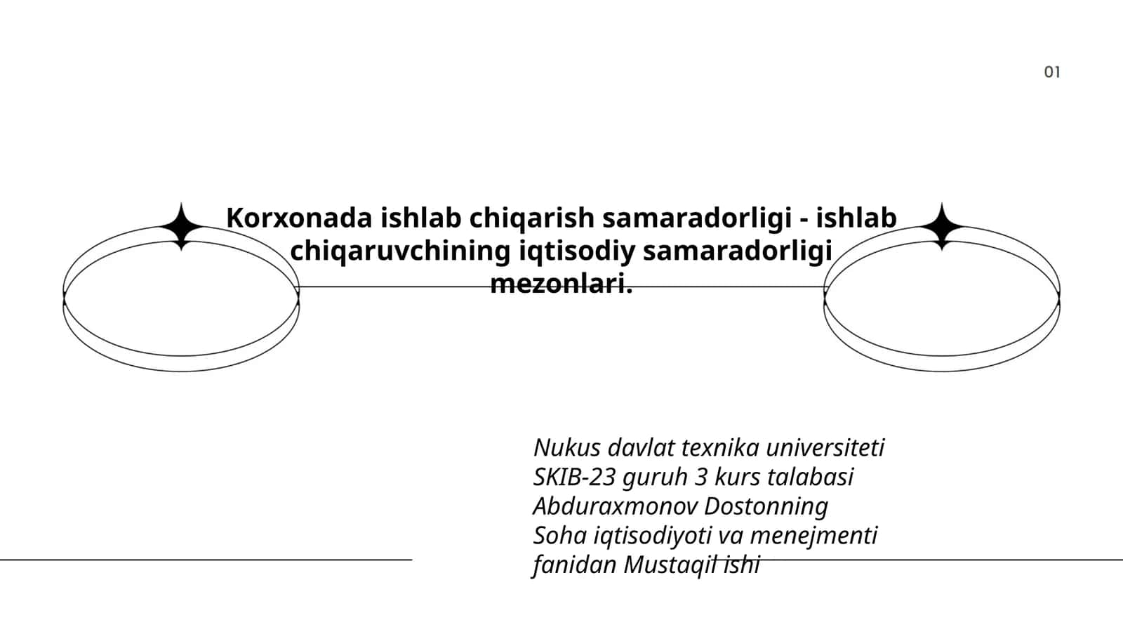 Ishlab chiqarish samaradorligi 1