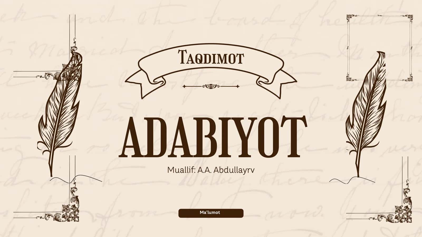 Adabiyotshunoslik 1