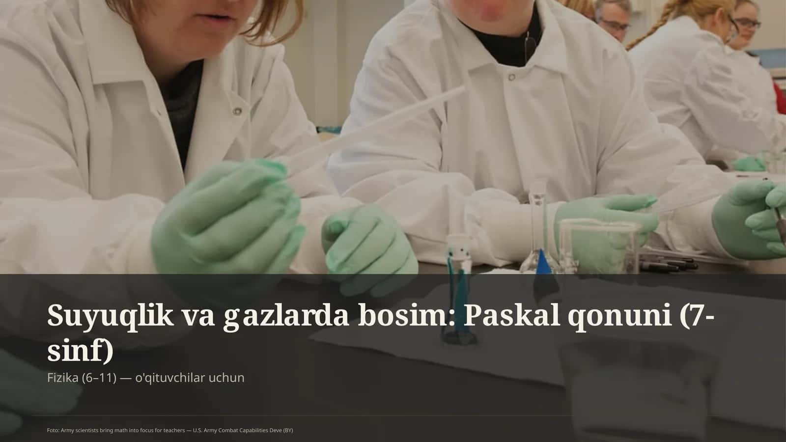 Suyuqlik va gazlarda bosim: Paskal qonuni (7-sinf) 1
