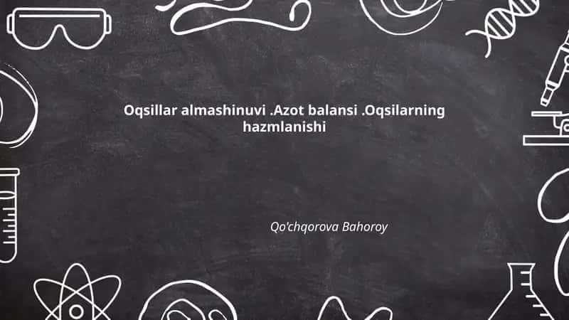 Oqsillar almashinuvi 1