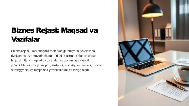 Biznes Rejasi: Maqsad va Vazifalar 1