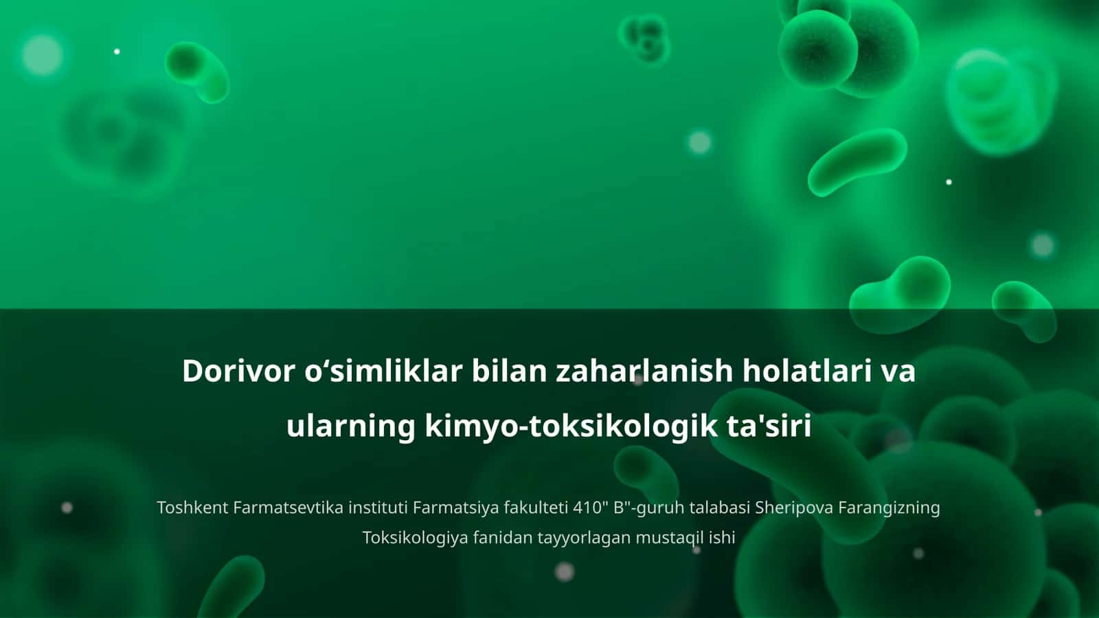 Dorivor oʻsimliklar bilan zaharlanish holatlari va ularning kimyo-toksikologik ta'siri 1