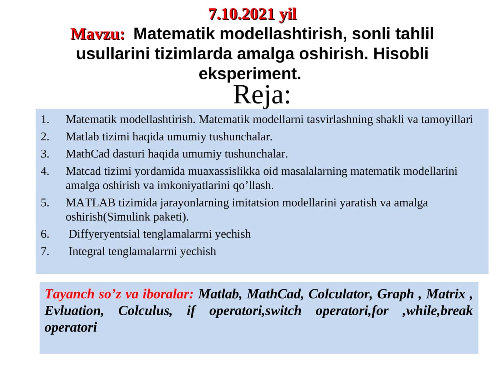 Matematik Modellashtirish 1